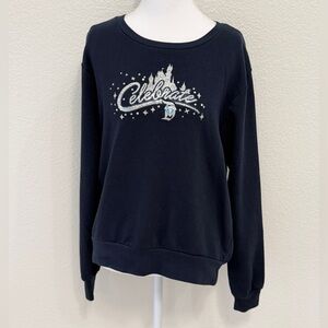 Disney Parks Navy Blue Celebrate Pullover Sweatshirt